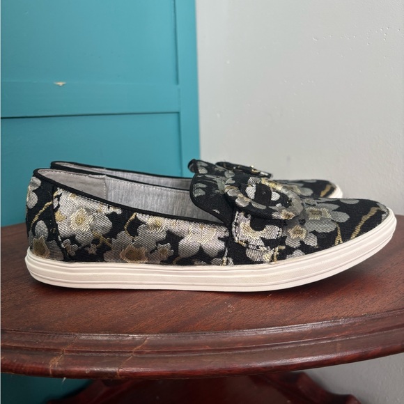 Nine West Black Floral Loafers Size 7 - Picture 5 of 10